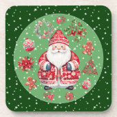 Scandinavische Santa Claus Green Bier Onderzetter (Voorkant)