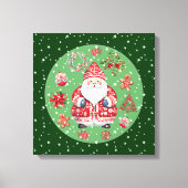 Scandinavische Santa Claus Green Canvas Afdruk (Voorkant)