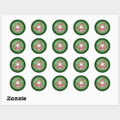 Scandinavische Santa Claus Green Ronde Sticker (Vel)