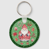 Scandinavische Santa Claus Green Sleutelhanger (Voorkant)