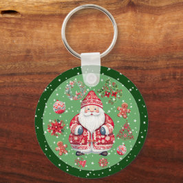 Scandinavische Santa Claus Green Sleutelhanger