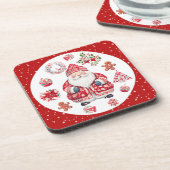 Scandinavische Santa Claus Red Bier Onderzetter (Linkerzijde)
