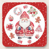Scandinavische Santa Claus Red Bier Onderzetter (Voorkant)