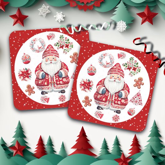 Scandinavische Santa Claus Red Bier Onderzetter