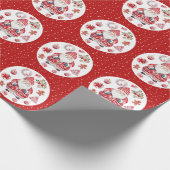 Scandinavische Santa Claus Red Cadeaupapier (Hoek)
