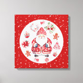 Scandinavische Santa Claus Red Canvas Afdruk (Voorkant)