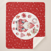 Scandinavische Santa Claus Red Medium Sherpa Deken (Voorkant)