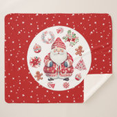 Scandinavische Santa Claus Red Medium Sherpa Deken (Voorkant (horizontaal))