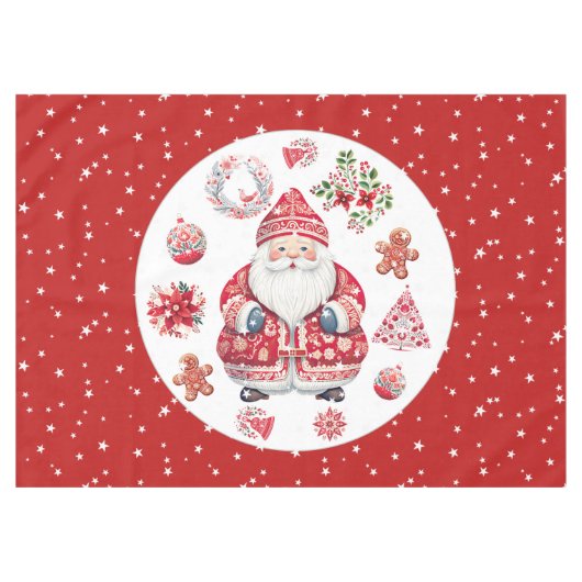 Scandinavische Santa Claus Red Medium Tafelkleed (Voorkant (Horizontaal))