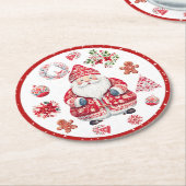 Scandinavische Santa Claus Red Ronde Kartonnen Onderzetter (Gebogen)