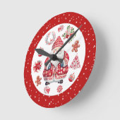 Scandinavische Santa Claus Red Ronde Klok (Hoek)