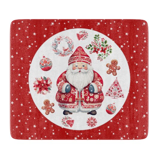 Scandinavische Santa Claus Red Snijplank (Voorkant)