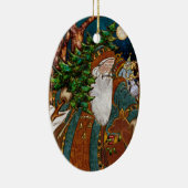  Scandinavische Santa Personalized Keramisch Ornament (Rechts)