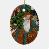  Scandinavische Santa Personalized Keramisch Ornament (Voorkant)