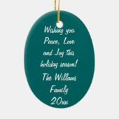  Scandinavische Santa Personalized Keramisch Ornament (Achterkant)