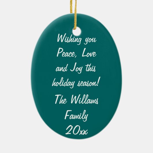  Scandinavische Santa Personalized Keramisch Ornament (Achterkant)