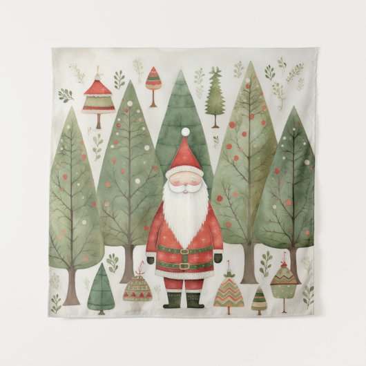 Scandinavische Santa Tapestry Wandkleed (Voorkant)