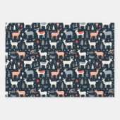 Scandinavische Scandinavische kerstdieren Inpakpapier Vel (Voorkant 3)