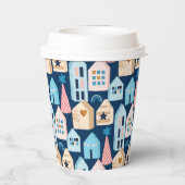 Scandinavische Scandinavische Noordse Folkkunsthui Papieren Bekers (Achterkant)