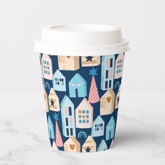 Scandinavische Scandinavische Noordse Folkkunsthui Papieren Bekers (Voorkant)