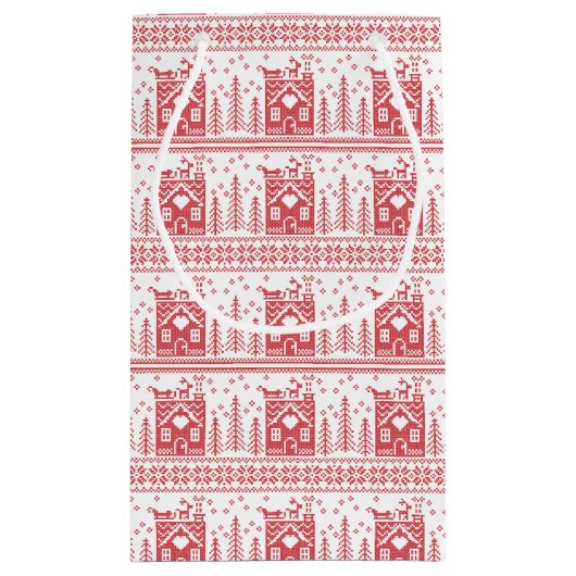 Scandinavische Scandinavische Noordse Kerstmis Klein Cadeauzakje (Achterkant)