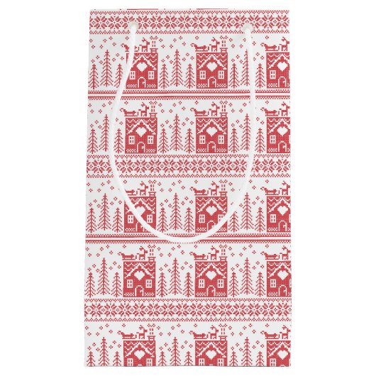 Scandinavische Scandinavische Noordse Kerstmis Klein Cadeauzakje (Voorkant)