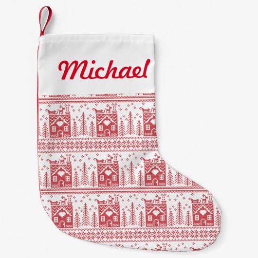 Scandinavische Scandinavische Noordse Kerstmis Kleine Kerstsok (Voorkant)