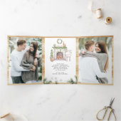 Scandinavische Scandinavische open haard Foto Kers Drieluik Wenskaart (Binnen)