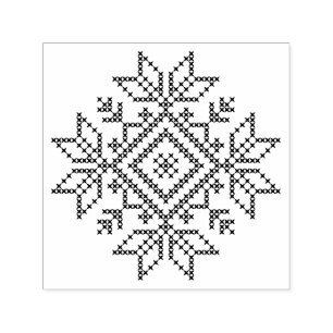 Scandinavische sneeuwvlok, kerstwinterbreien zelfinktende stempel