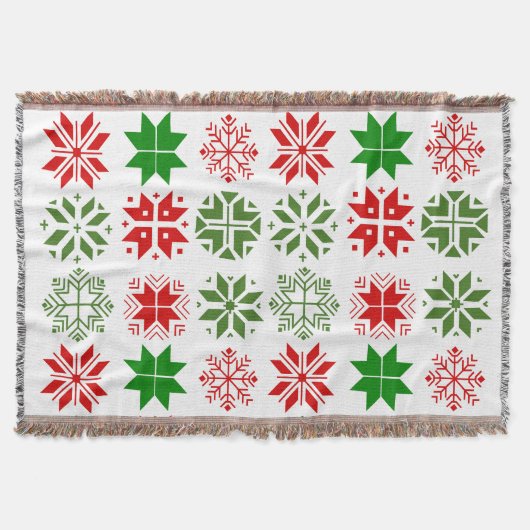 Scandinavische sneeuwvlokken Throw Blanket Deken (Voorkant)