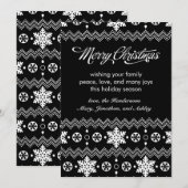 Scandinavische Snowflake Black & White Kerstmis Ka Feestdagenkaart (Voorkant / Achterkant)