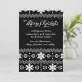 Scandinavische Snowflake Black & White Kerstmis Ka Feestdagenkaart (Staand voorkant)