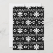 Scandinavische Snowflake Black & White Kerstmis Ka Feestdagenkaart (Achterkant)
