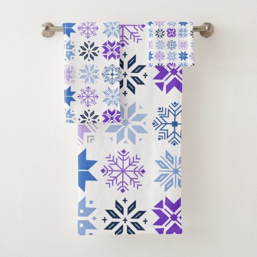Scandinavische Snowflakes Bad Handdoek (Insitu)