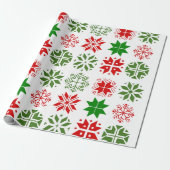 Scandinavische Snowflakes Cadeaupapier (Uitgerold)