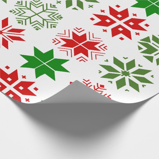 Scandinavische Snowflakes Cadeaupapier (Hoek)