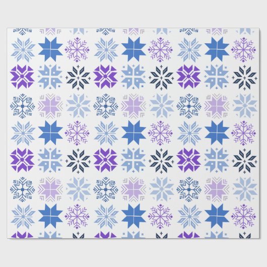 Scandinavische Snowflakes Cadeaupapier (Vlak)
