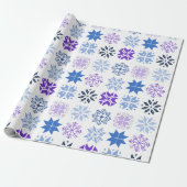 Scandinavische Snowflakes Cadeaupapier (Uitgerold)