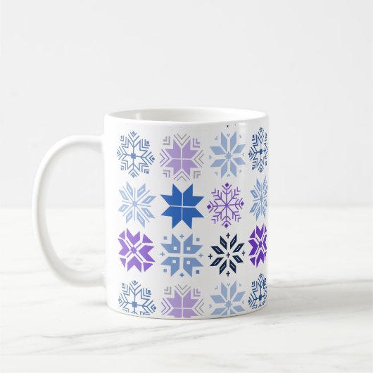 Scandinavische Snowflakes Coffee Mok (Links)