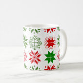 Scandinavische Snowflakes Coffee Mok (Voorkant rechts)