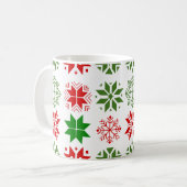 Scandinavische Snowflakes Coffee Mok (Voorkant links)