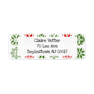 Scandinavische Snowflakes Etiket