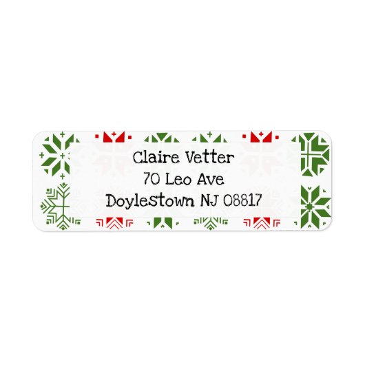 Scandinavische Snowflakes Etiket (Voorkant)