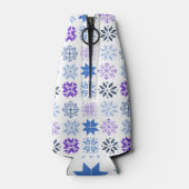 Scandinavische Snowflakes Flesjeskoeler (Achterkant)