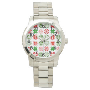 Scandinavische Snowflakes Horloge