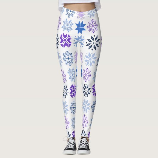 Scandinavische Snowflakes Leggings (Voorkant)