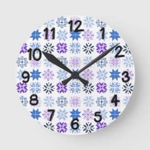 Scandinavische Snowflakes Ronde Klok
