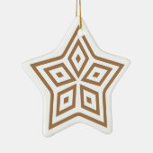 Scandinavische Star-roetbuspatroon in lichtbruin Keramisch Ornament (Rechts)