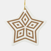 Scandinavische Star-roetbuspatroon in lichtbruin Keramisch Ornament (Voorkant)