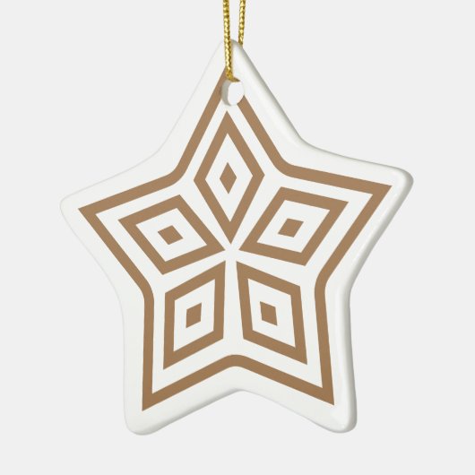 Scandinavische Star-roetbuspatroon in lichtbruin Keramisch Ornament (Links)